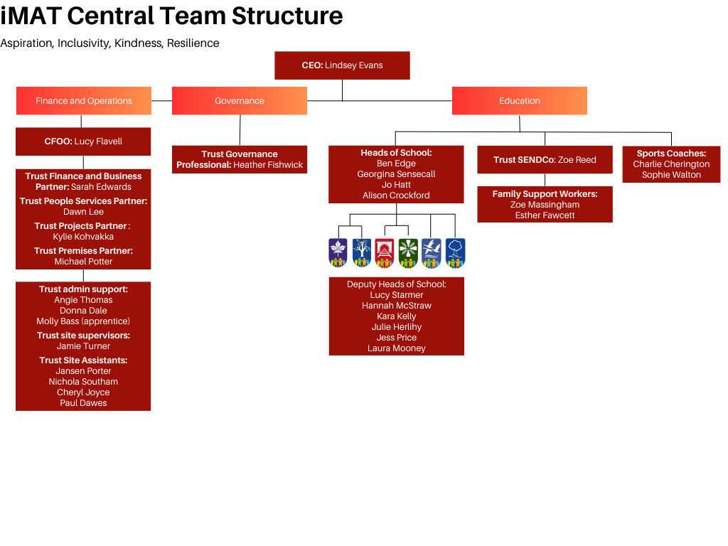 imat central team structure as detailed below